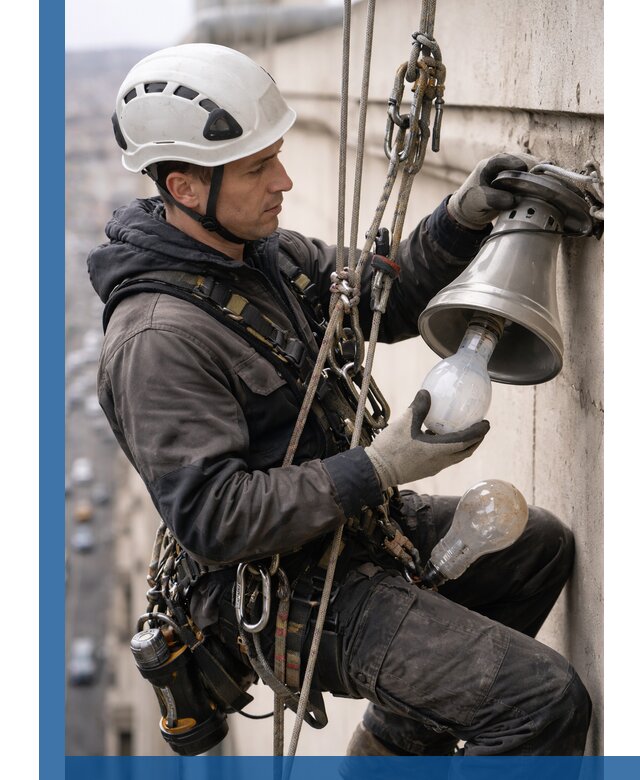 Замена ламп на высоте в Борзе профессионально и быстро