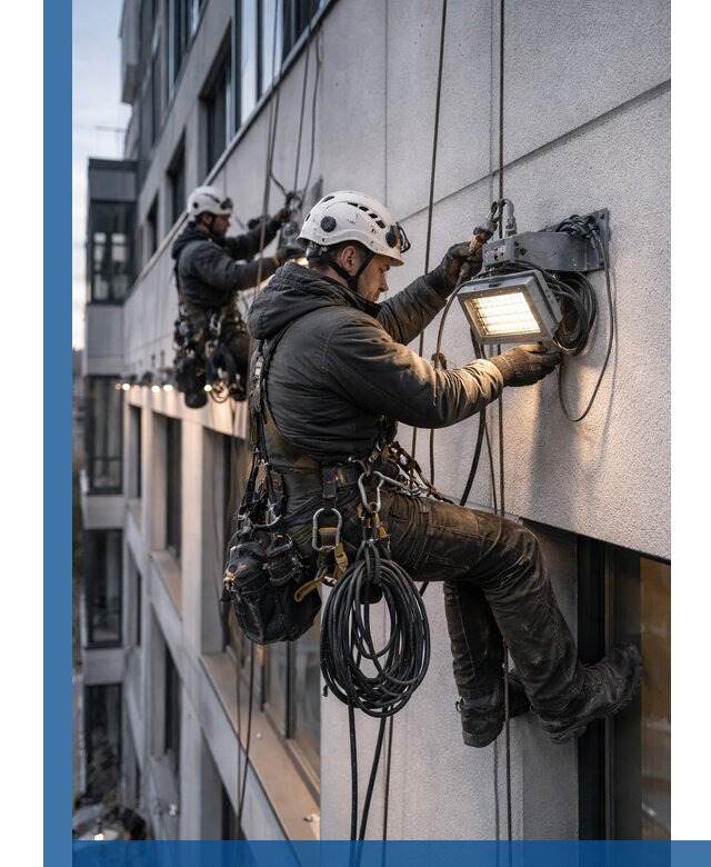 Монтаж фасадного освещения в Борзе установка и подключение