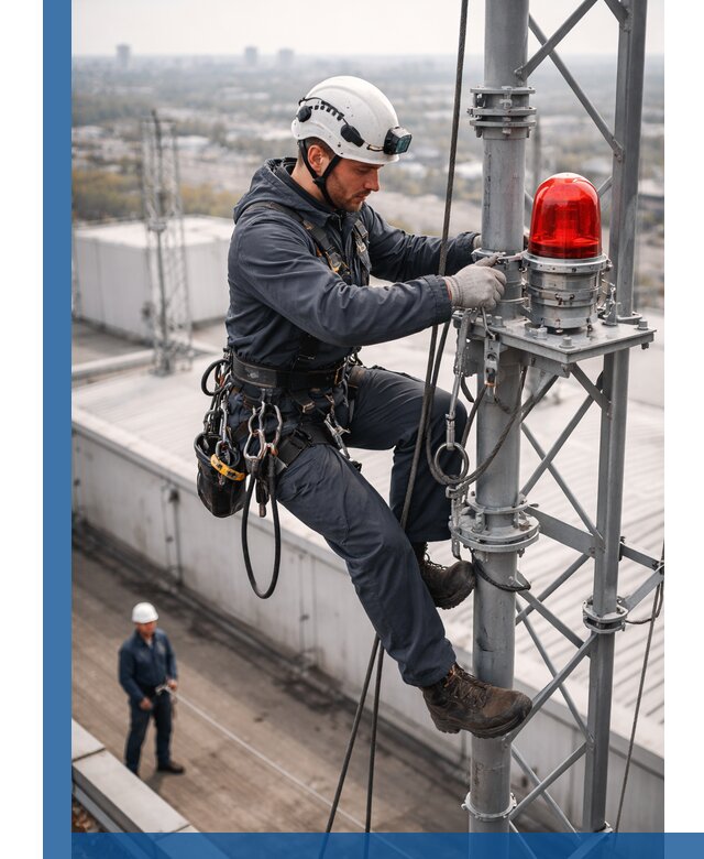 Монтаж заградительных огней и обслуживание объектов в Борзе