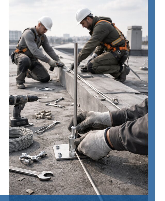 Монтаж молниезащиты на кровле в Борзе цена от 25753 р. | ВЫСОТНИК-Бря