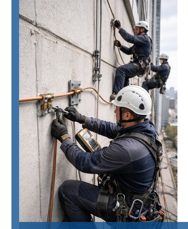 Монтаж системы заземления здания и молниезащиты в Борзе