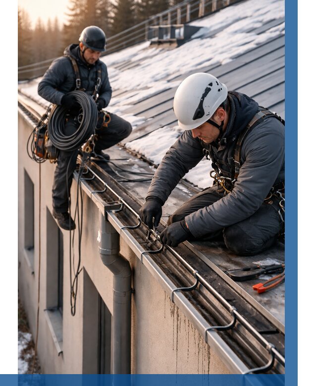 Монтаж греющего кабеля на кровле в Борзе от 464 р. | ВЫСОТНИК-Бря