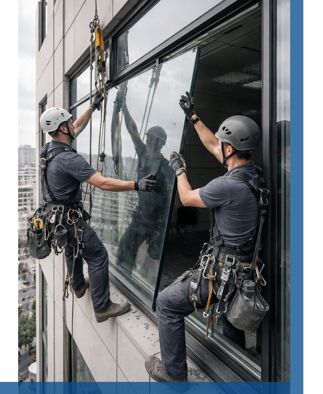 Замена стеклопакетов на высоте в Борзе от 5666 р. | ВЫСОТНИК-Бря