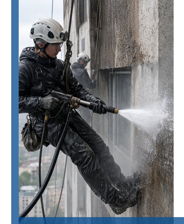 Гидроструйная очистка фасадов и конструкций в Борзе