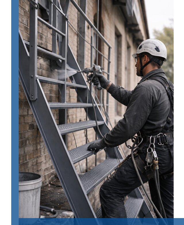 Покраска и антикоррозионная защита пожарных лестниц в Борзе