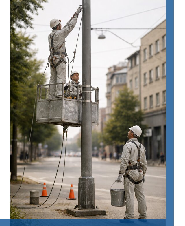 Покраска опор освещения в Борзе от 5151 р. | ВЫСОТНИК-Бря
