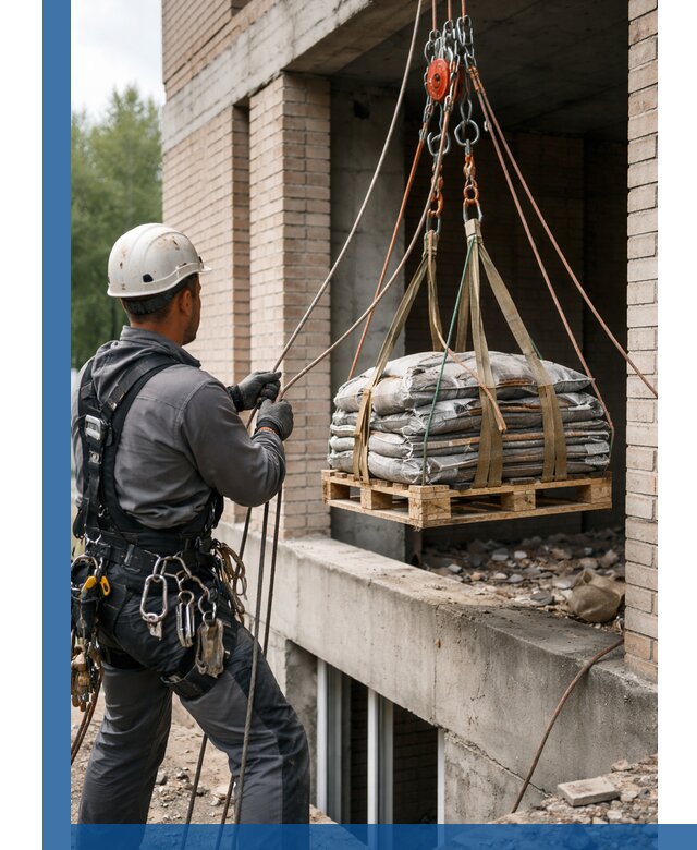 Подъем материалов на этаж веревками в Борзе оперативно