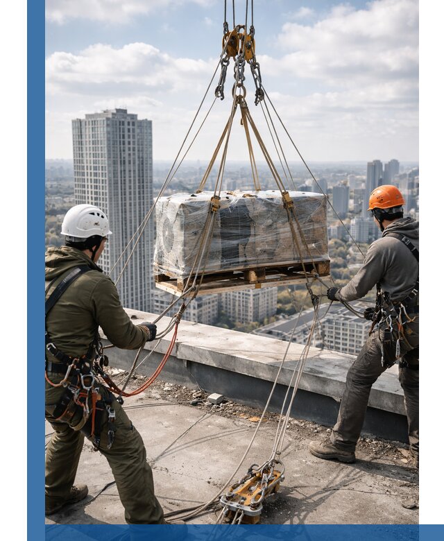 Подъем и монтаж крупногабаритных грузов на крышу в Борзе