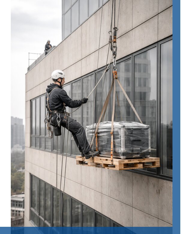 Спуск груза по фасаду в Борзе от 3605 р. | ВЫСОТНИК-Бря