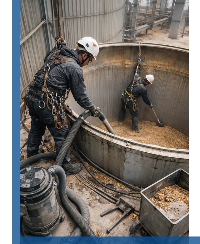 Профессиональная чистка зерновых бункеров в Борзе с выездом