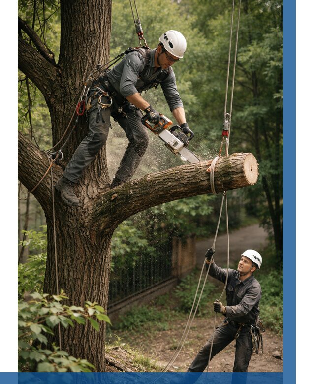 Спил деревьев альпинистами в Борзе от 8241 р. | ВЫСОТНИК-Бря