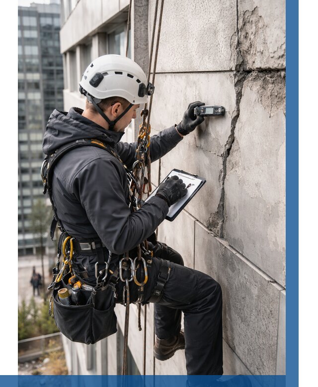 Обследование фасада альпинистами в Борзе от 124 р. | ВЫСОТНИК-Бря