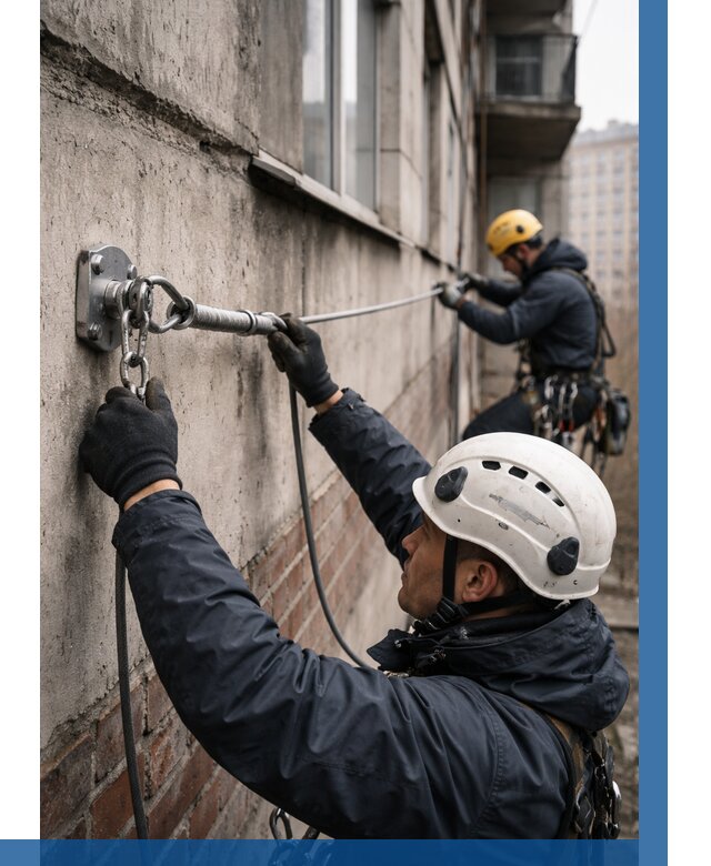 Монтаж анкерных линий в Борзе от 3090 р. | ВЫСОТНИК-Бря