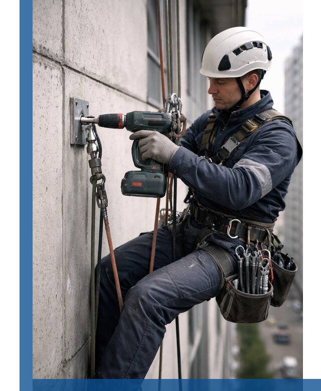 Установка анкерных точек для высотных работ в Борзе